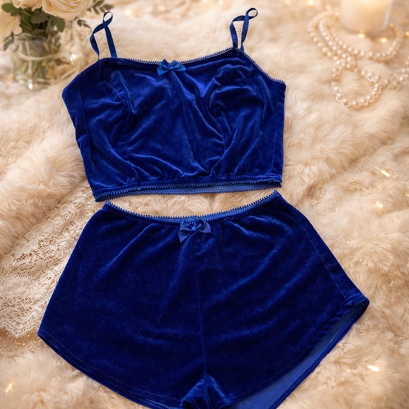 Other - Blue Velvet Two-Piece Set